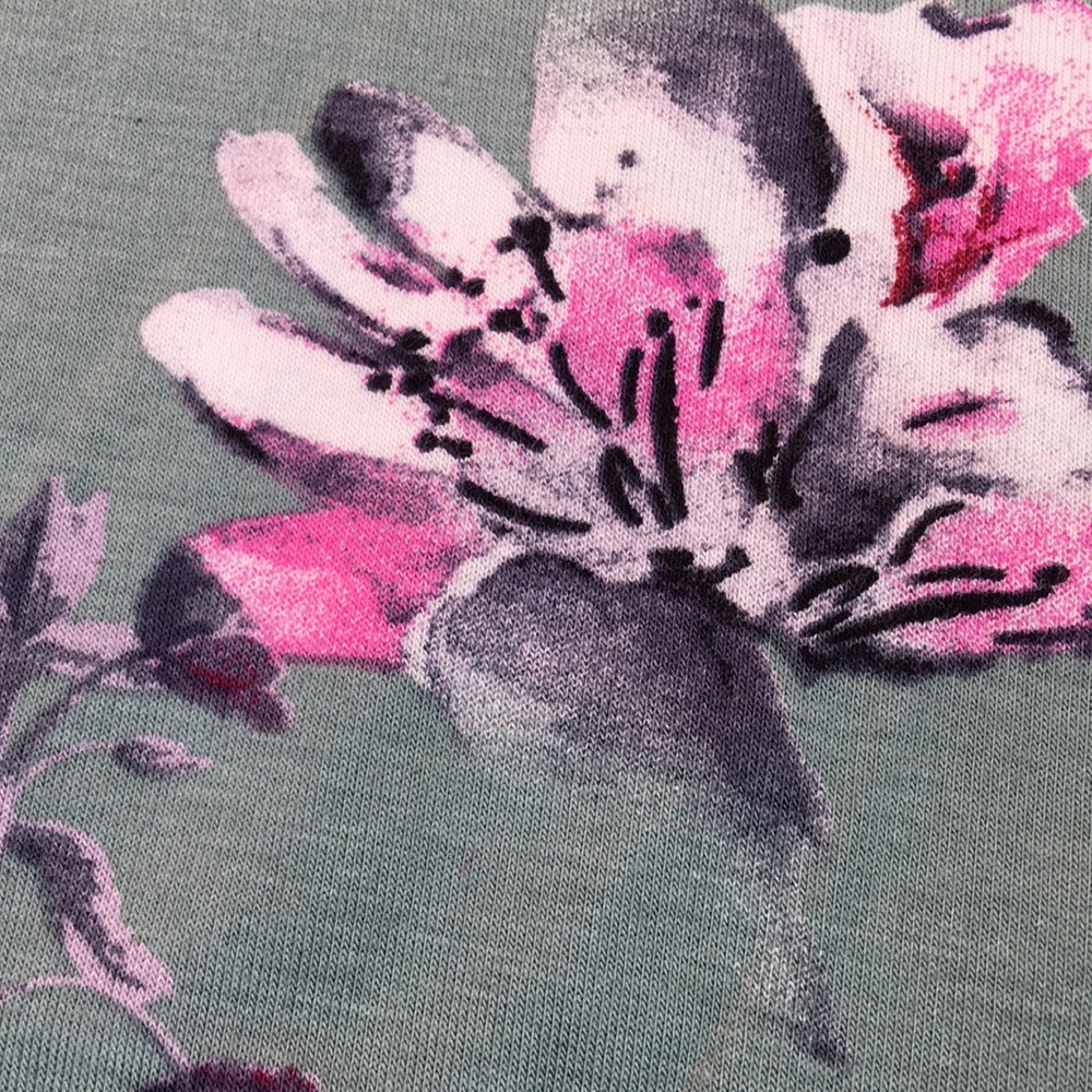 New Plus soft green floral dolman sleeve blouse - Picture 6 of 8